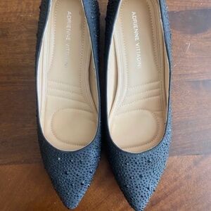 Stud black heel shoes womens